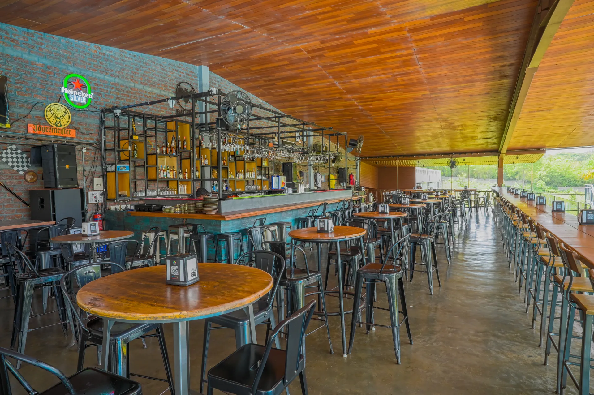 Mysore Union bar and terrace dining space in Mysore